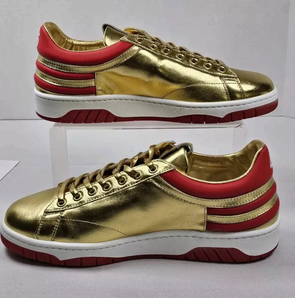 The Never Surrender Gold Low Top Sneakers